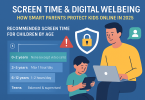 Screen time guidelines for kids and teens infographic