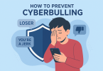 Cyberbullying prevention for kids and teens illustration