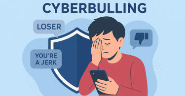 Cyberbullying prevention for kids and teens illustration